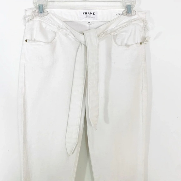 FRAME DENIM Le High Rise
NWOT Sz 25 Straight Leg Tie Waist White Jeans - Picture 9 of 12